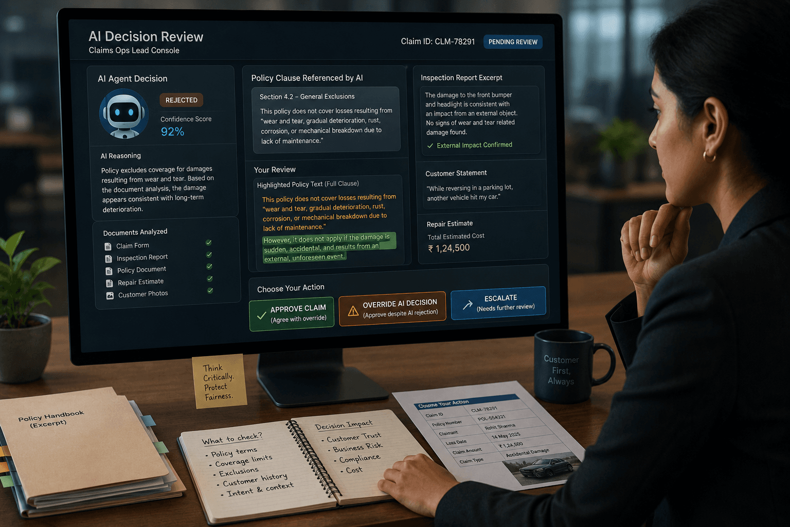 Claims Ops Lead - AI Agent Override Decision